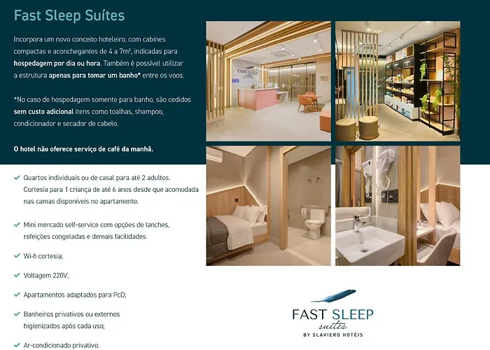 Fast Sleep Suites by Slaviero Hoteis - Hotel dentro do Aeroporto de Guarulhos - Terminal 2 - desembarque oeste